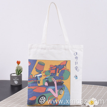 Japanese style custom carton print shopping tote bag